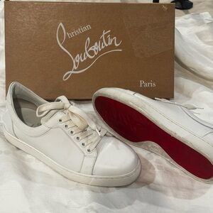 Christian Louboutin White and Red Women's Sneakers